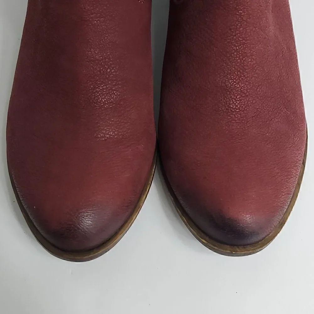 Lucky Brand LK-Boomer Leather Ankle Bootie Ruby Wine Size 7.5 M - Picture 4 of 13